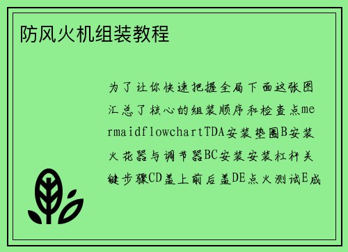 防风火机组装教程